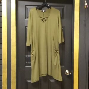 Nice army green dress by Trendyland